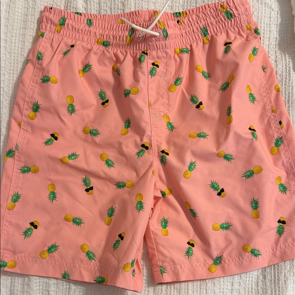 Old Navy Kids Swim Trunks - Pink with Pineapple Print